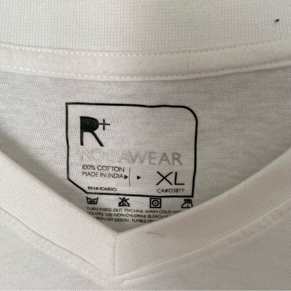 Calvin Klein Men’s Rocawear N Neck Short Sleeve White Teeshirt XL - Picture 5 of 7
